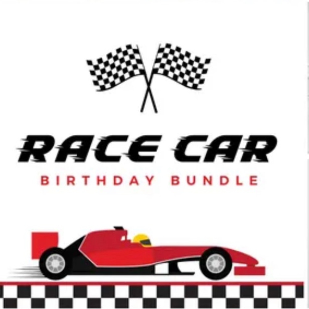 Race Car Birthday Bundle - Red & Black